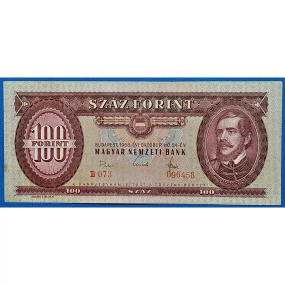 1968.10.24 100 Forint EF- "nagyaláírás"