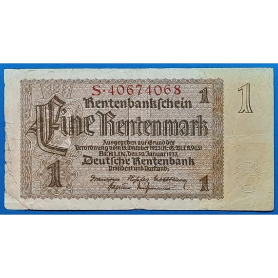 1923. 1 Rentenmark  F-