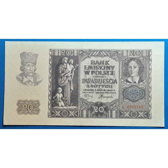 1940.  20 Złotych EF