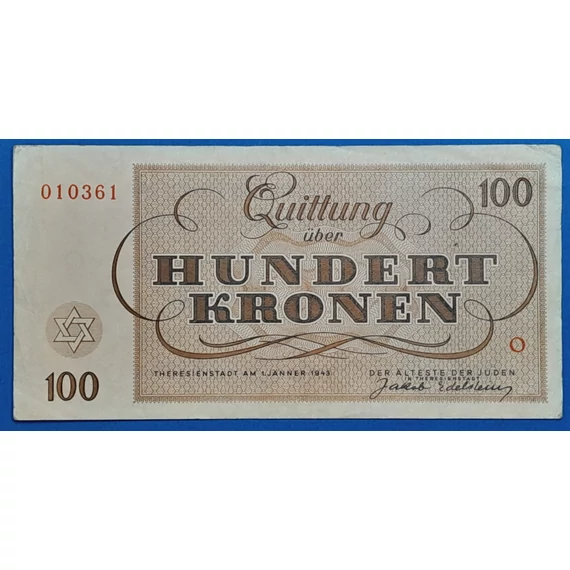1943. 100 Kronen VF Theresienstadt Getto