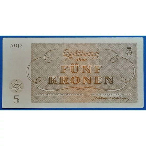 1943.   5 Kronen EF Theresienstadt Getto