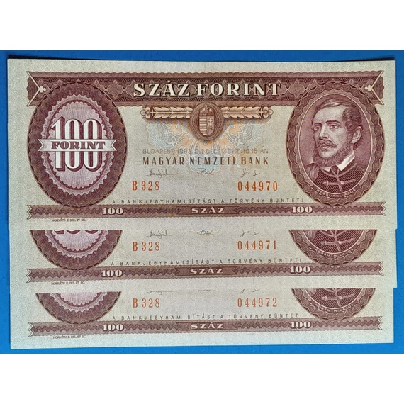 1993.12.16.   100 Forint UNC "sorszámkövető 3 db"