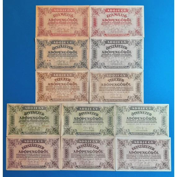 1946. 12 db-os Adópengő sor EF-F