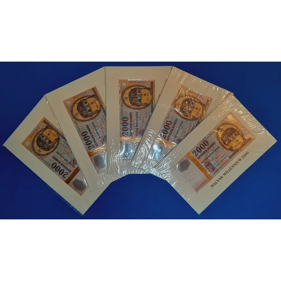 2000.08.20 2.000 Forint UNC  „Magyar Millennium” – 5 db  sorszámkövető