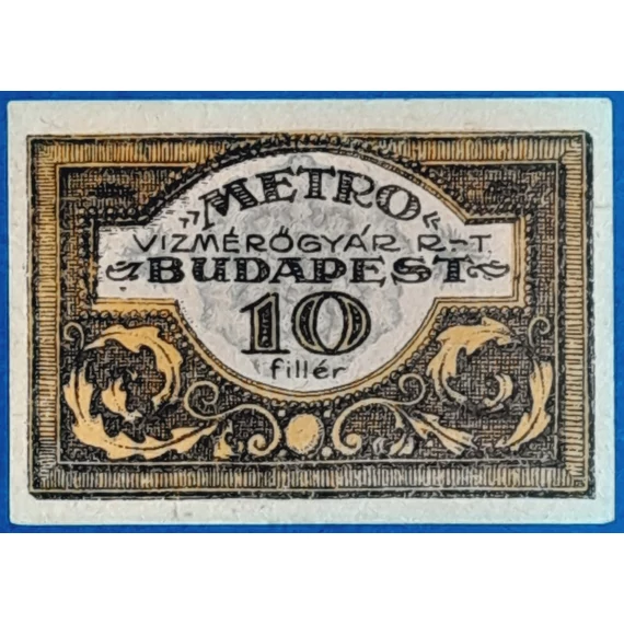 1920.   10 fillér UNC "METRO" vízmérőgyár RT