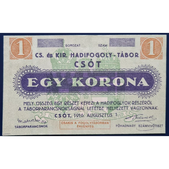 Csót 1916. 1 Korona UNC