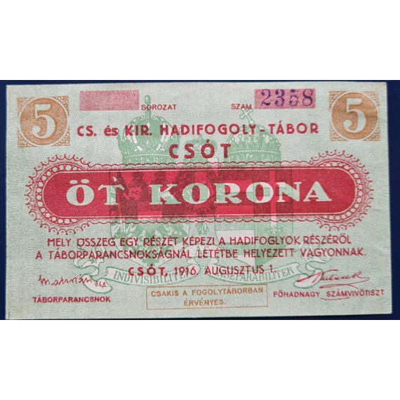 Csót 1916. 5 Korona F