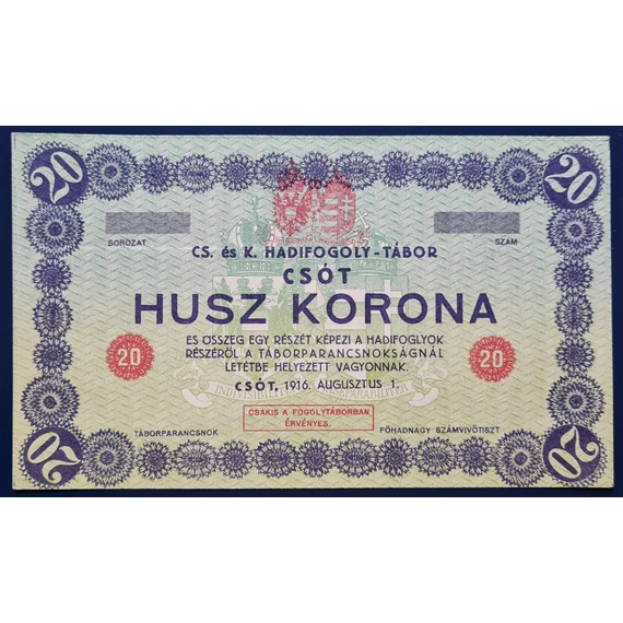 Csót 1916. 20 Korona UNC
