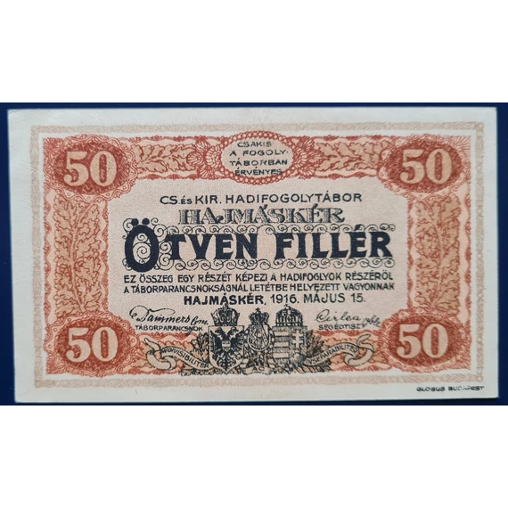 Hajmáskér  1916. 50 Fillér AUNC