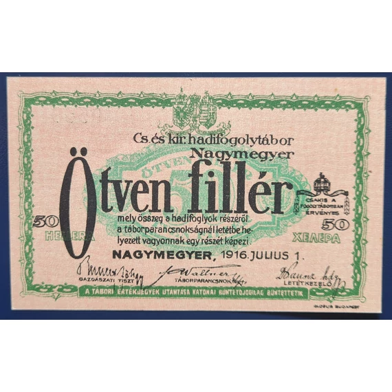 Nagymegyer 1916. 50 Fillér UNC