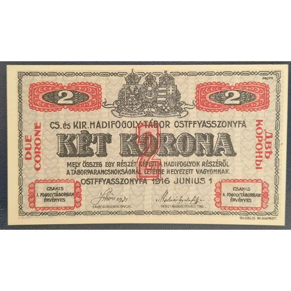 Ostffyasszonyfa 1916. 2 Korona UNC