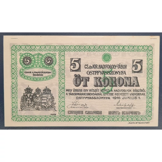 Ostffyasszonyfa 1916. 5 Korona UNC