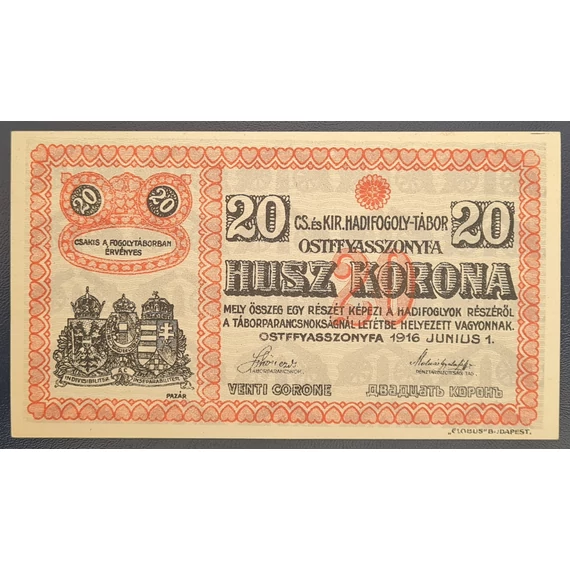 Ostffyasszonyfa 1916. 20 Korona AUNC