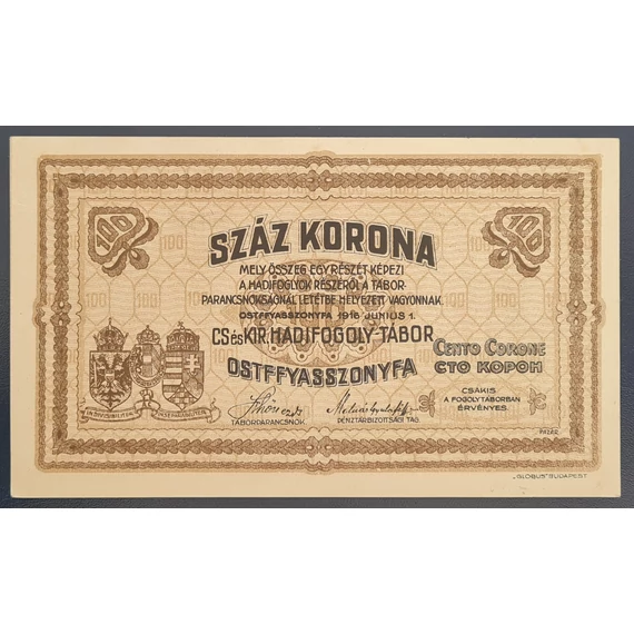 Ostffyasszonyfa 1916. 100 Korona AUNC