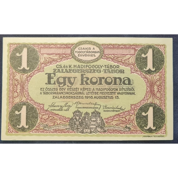 Zalaegerszeg 1916. 1 Korona UNC