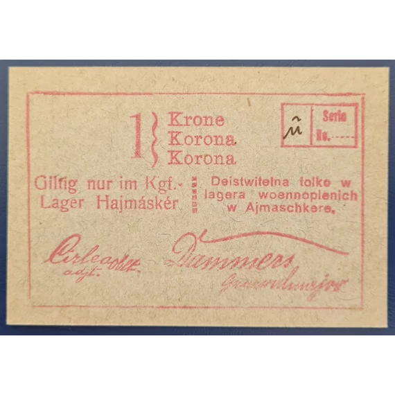 Hajmáskér  1916. 1 Korona UNC