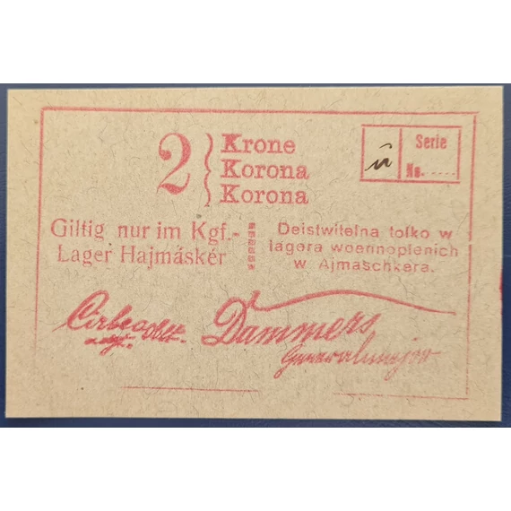 Hajmáskér  1916. 2 Korona UNC