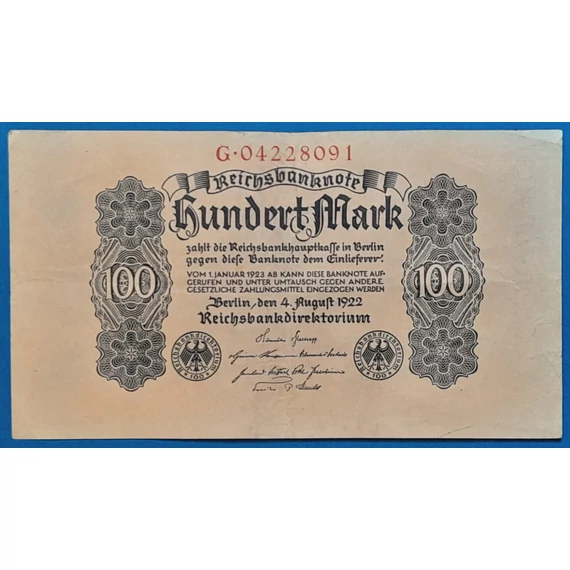1922.    100 Mark F