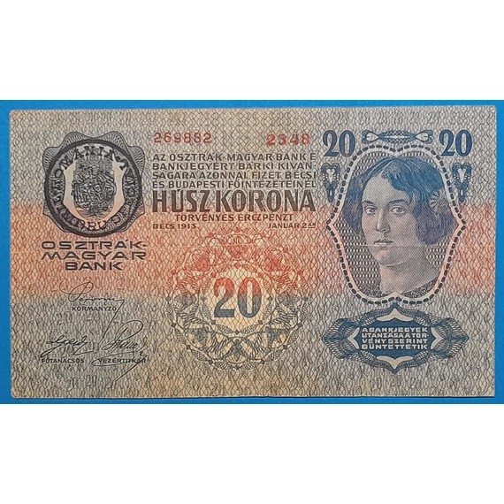 1913. 20 Korona F "Román felülbélyegzéssel"