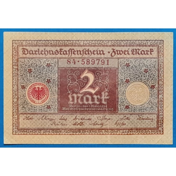 1920.  2 Mark VF "szárazbélyegzővel"
