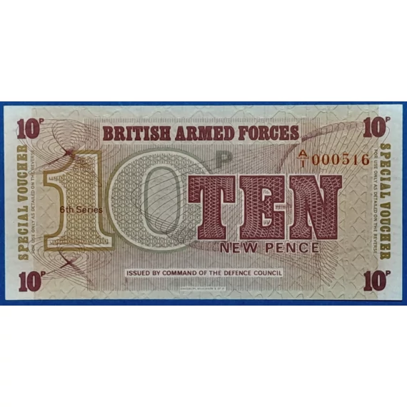 Brit katonai 10 pence utalvány előoldala - Armed Forces Special Voucher