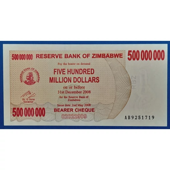 2008. 500.000.000 Dollars- GOTTONUMIZMATIKA