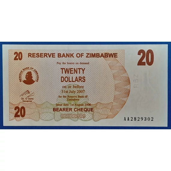 2006. 20 Dollars- GOTTONUMIZMATIKA
