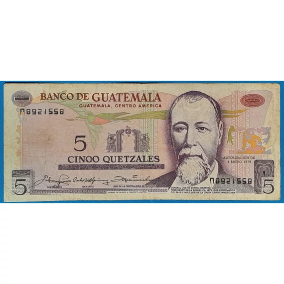 1978. 5 Quetzales F