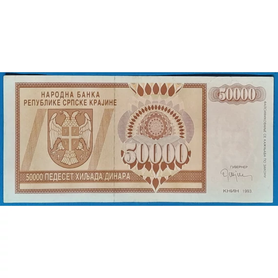 1993. 50.000 Dinara VF