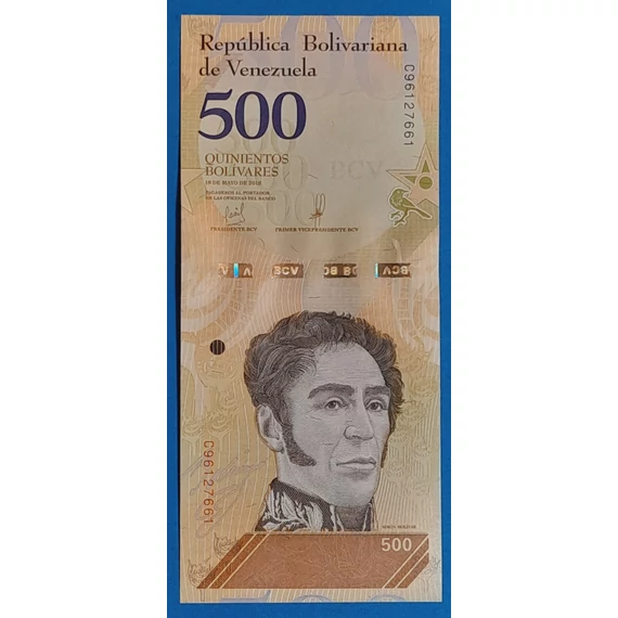 2018. 500 Bolivares UNC