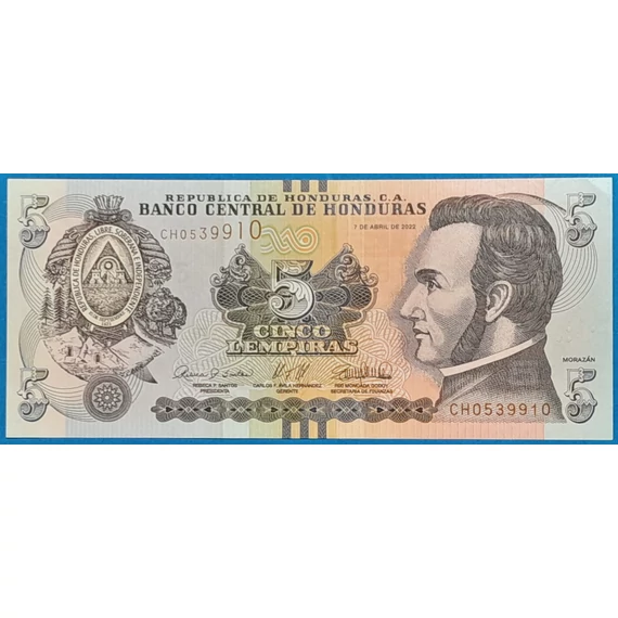 2022. 5 Lempiras UNC
