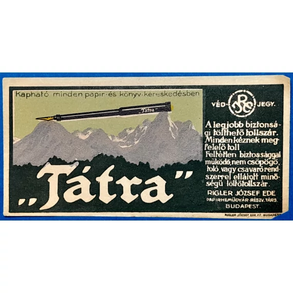 Retro „Tátra” töltőtoll számolócédula: Rigler József papírgyára GOTTO