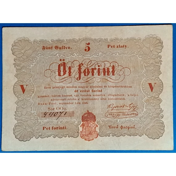 Az 1848-as Szabadságharc Pénze: Az 5 Forintos Kossuth-bankó GOTTO