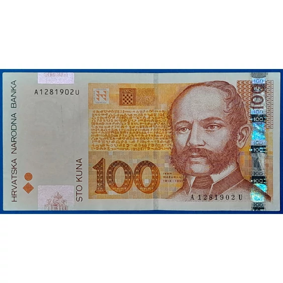 100 horvát kuna bankjegy – Ivan Mažuranić GOTTO NUMIZMATIKA