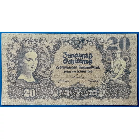 20 Schilling 1945 Ausztria – Érték, Adatok és Leírás GOTTO NUMIZMATIKA