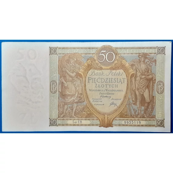 Bank Polski 50 Złotych (1929) – Hermész és a Mezőgazdaság GOTTO