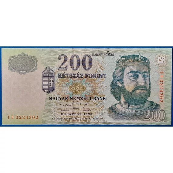 Régi papír 200 forint (FD sorozat) - Károly Róbert portréval GOTTO