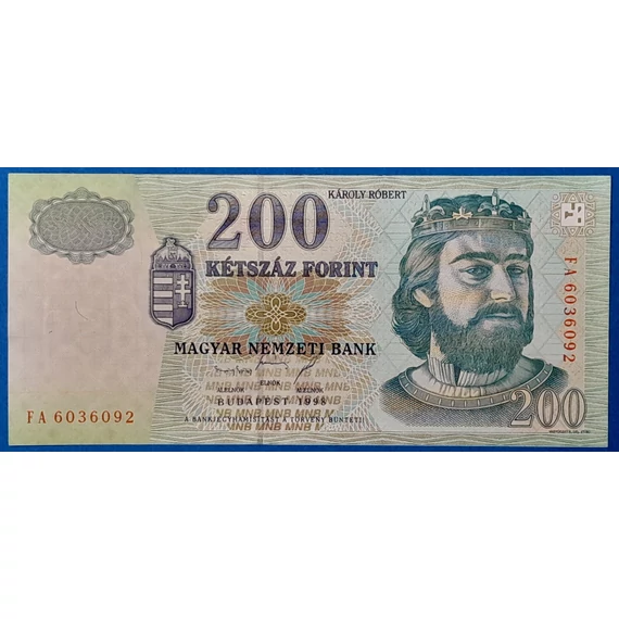 Régi papír 200 forint (FA sorozat) - Károly Róbert portréval GOTTO
