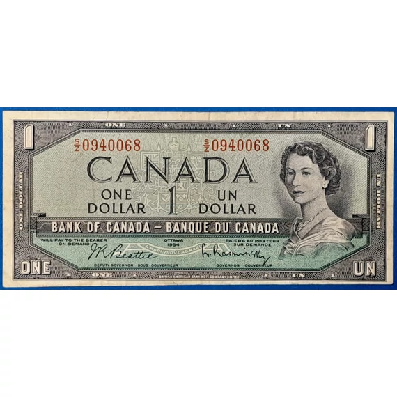 1954-es kanadai 1 dolláros bankjegy – II. Erzsébet GOTTO NUMIZMATIKA