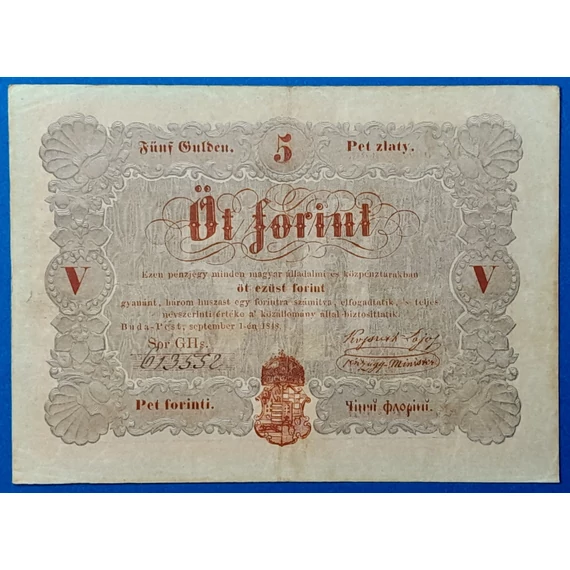 5 Forint 1848 – A legendás piros Kossuth-bankó GOTTO NUMIZMATIKA