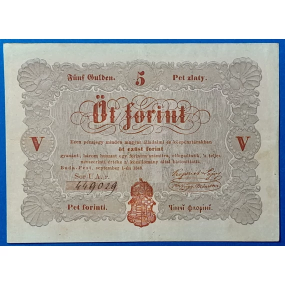 5 Forint 1848 – A legendás piros Kossuth-bankó GOTTO NUMIZMATIKA