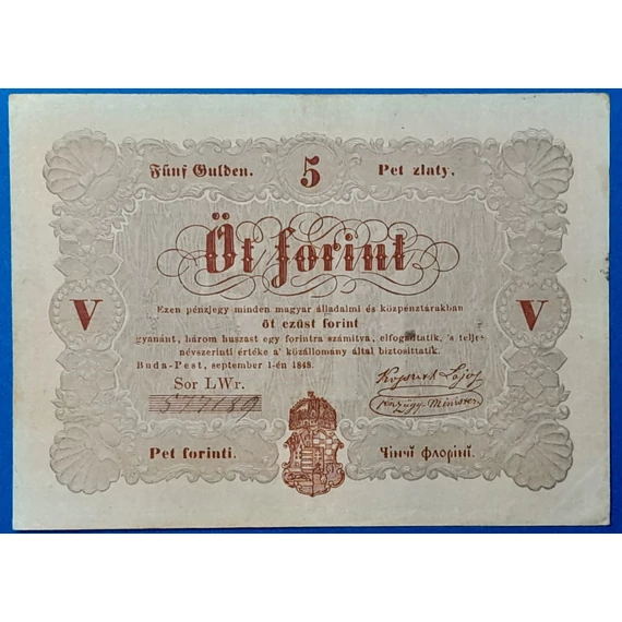 5 Forint 1848 – A legendás barna Kossuth-bankó GOTTO NUMIZMATIKA
