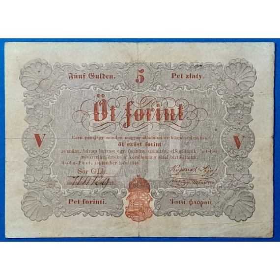 5 Forint 1848 – A legendás piros Kossuth-bankó GOTTO NUMIZMATIKA