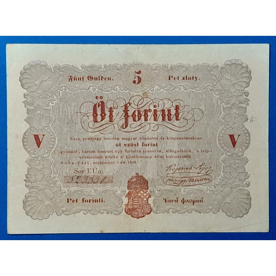 5 Forint 1848 – A legendás piros Kossuth-bankó GOTTO NUMIZMATIKA