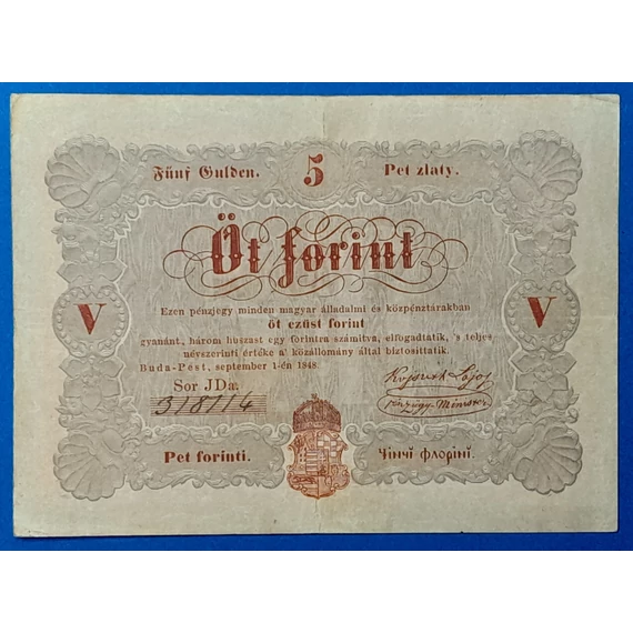 5 Forint 1848 – A legendás piros Kossuth-bankó GOTTO NUMIZMATIKA