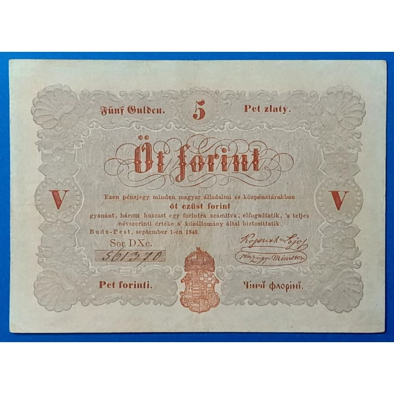 5 Forint 1848 – A legendás piros Kossuth-bankó GOTTO NUMIZMATIKA