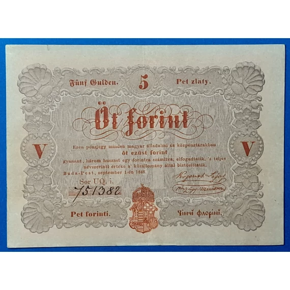 5 Forint 1848 – A legendás piros Kossuth-bankó GOTTO NUMIZMATIKA