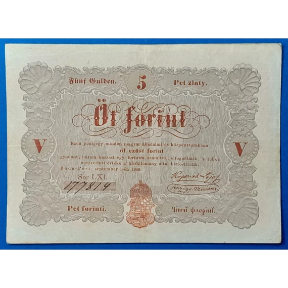 5 Forint 1848 – A legendás piros Kossuth-bankó GOTTO NUMIZMATIKA
