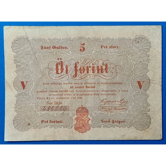 5 Forint 1848 – A legendás piros Kossuth-bankó GOTTO NUMIZMATIKA