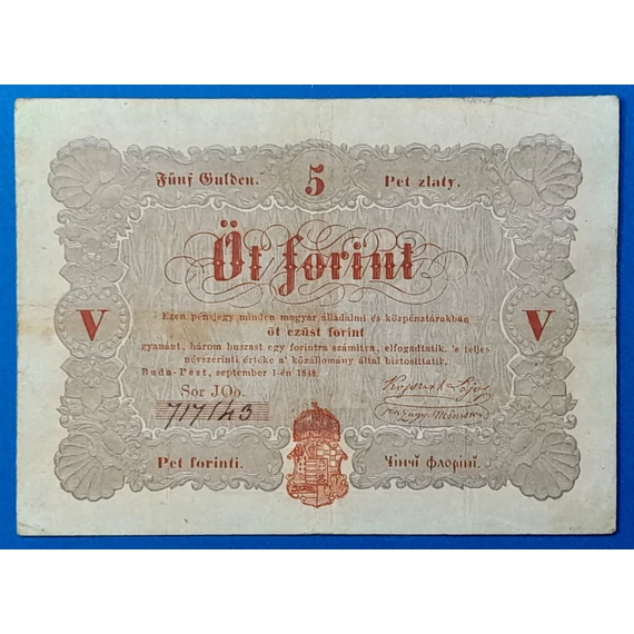 5 Forint 1848 – A legendás piros Kossuth-bankó GOTTO NUMIZMATIKA